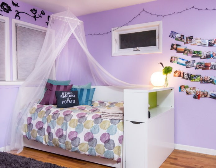 lilac walls in the nursery