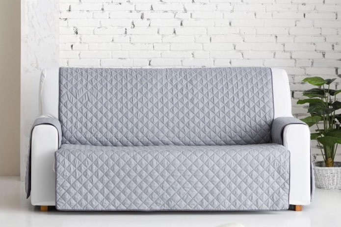 quilted bedspread for a sofa in the interior