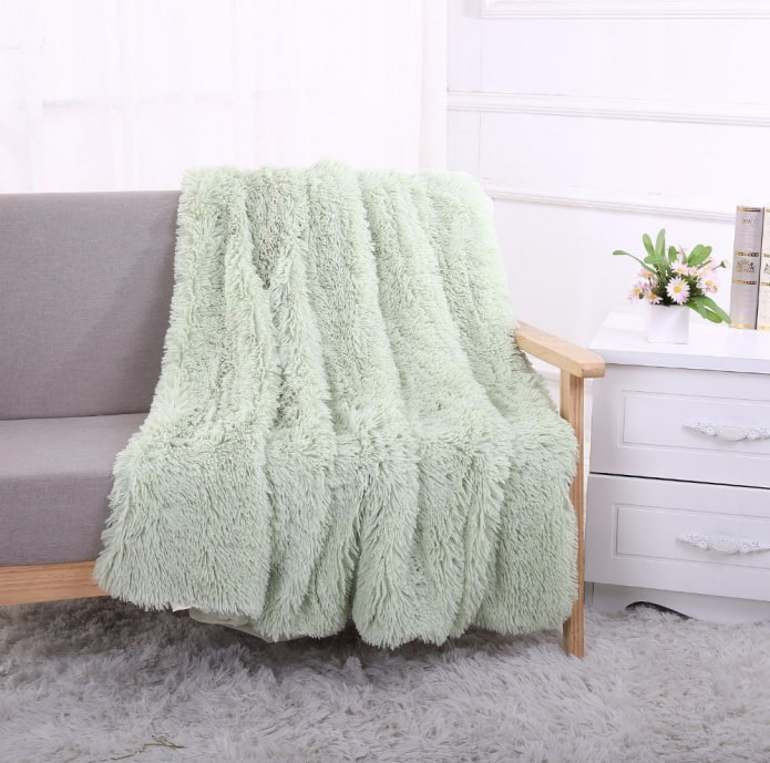 grass bedspread for a sofa in the interior