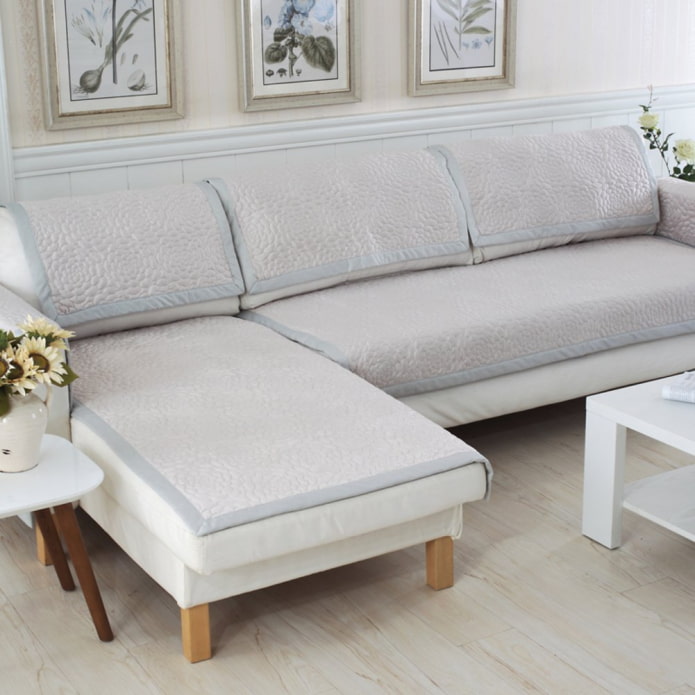 cover for a corner sofa in the interior