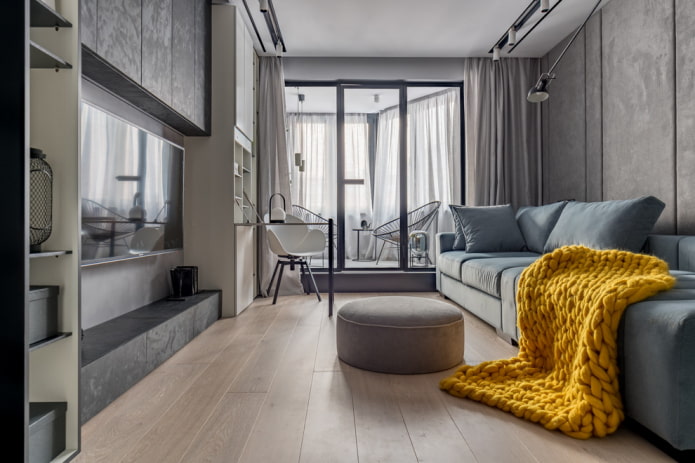 bedspread for a sofa in the living room interior