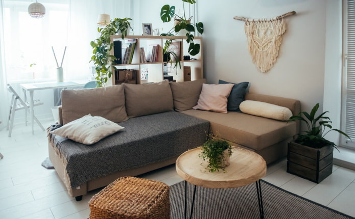cover for a corner sofa in the interior
