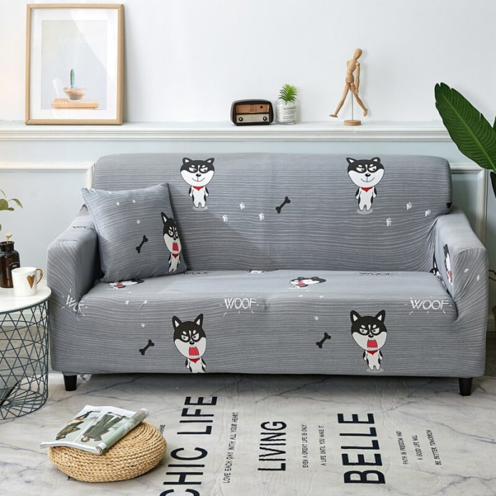 bedspread for a sofa in the interior of a children's room