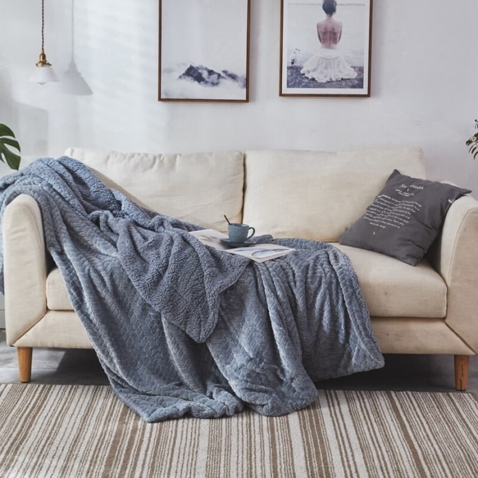 sofa cover in the interior