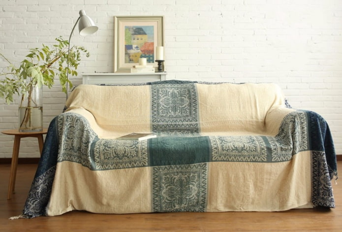 sofa cover in the interior
