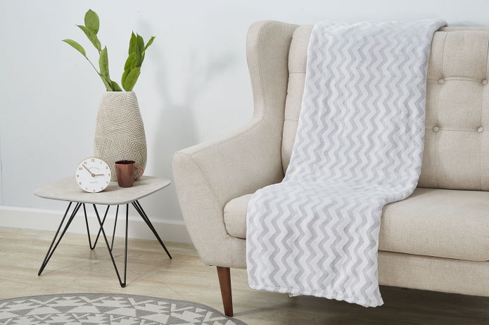 sofa cover in the interior