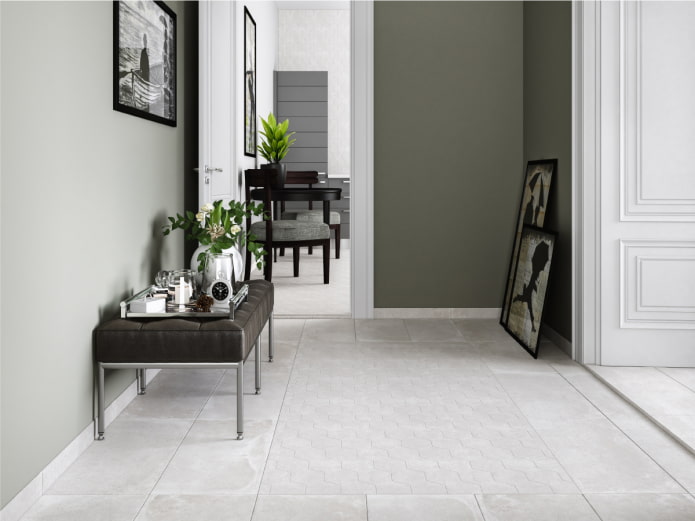 hallway floor made of tiles