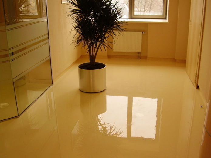self-leveling floor in the hallway
