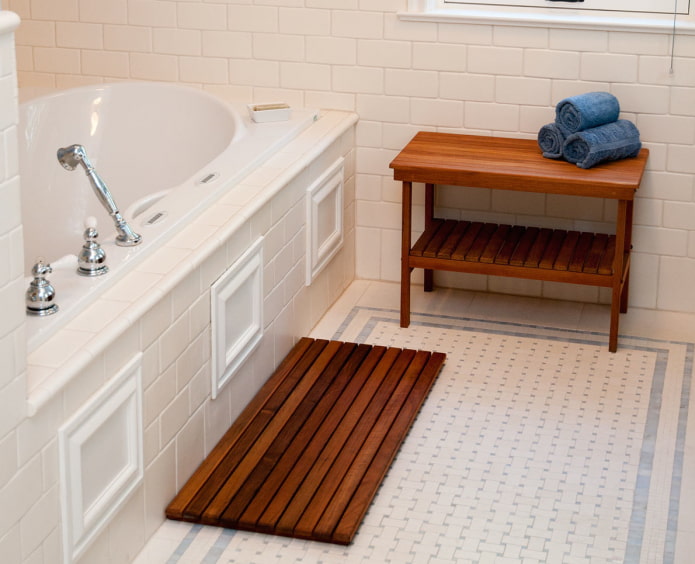 wooden flooring in the bathroom