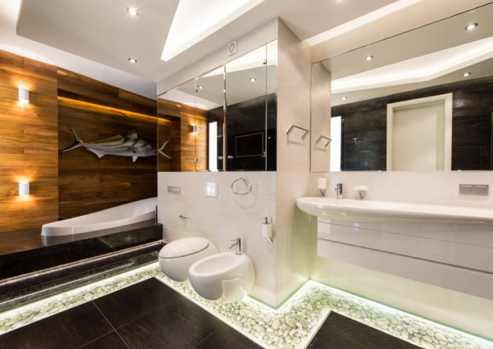 floor lighting in the bathroom