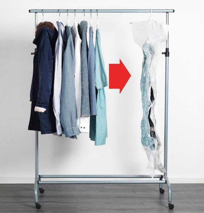 Reducing the volume of clothes