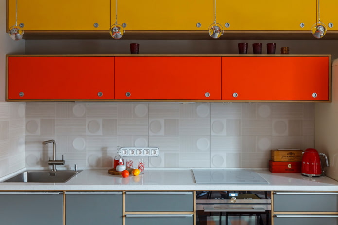 closed shelves in the kitchen interior