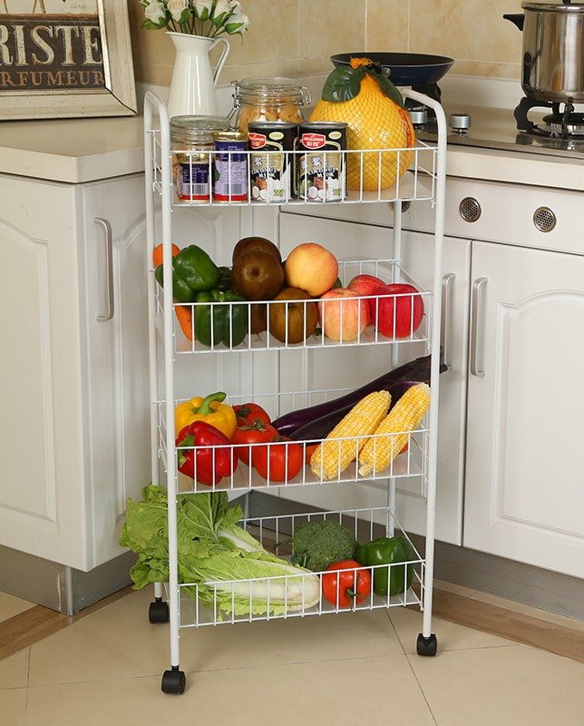 shelves for food in the kitchen interior