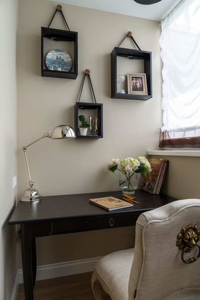 hanging wall shelves in the interior