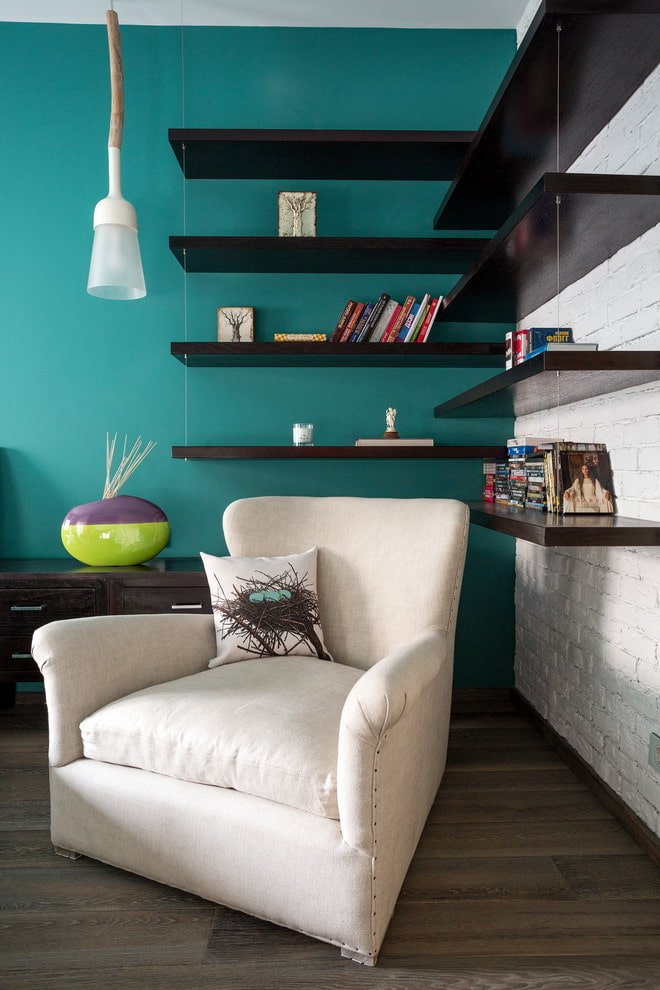 corner wall shelves in the interior