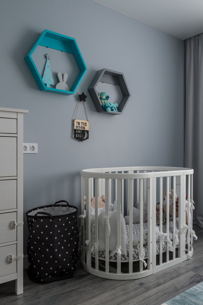 wall shelves honeycomb in the interior