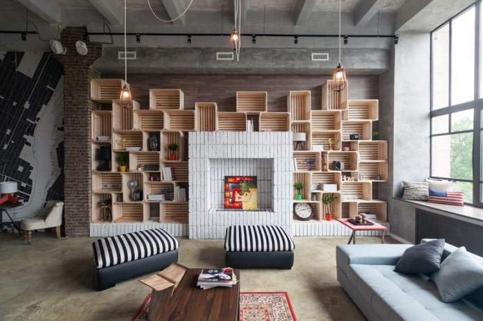 wall shelves design in the interior