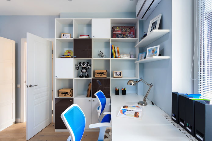 shelf in the interior of the children's room