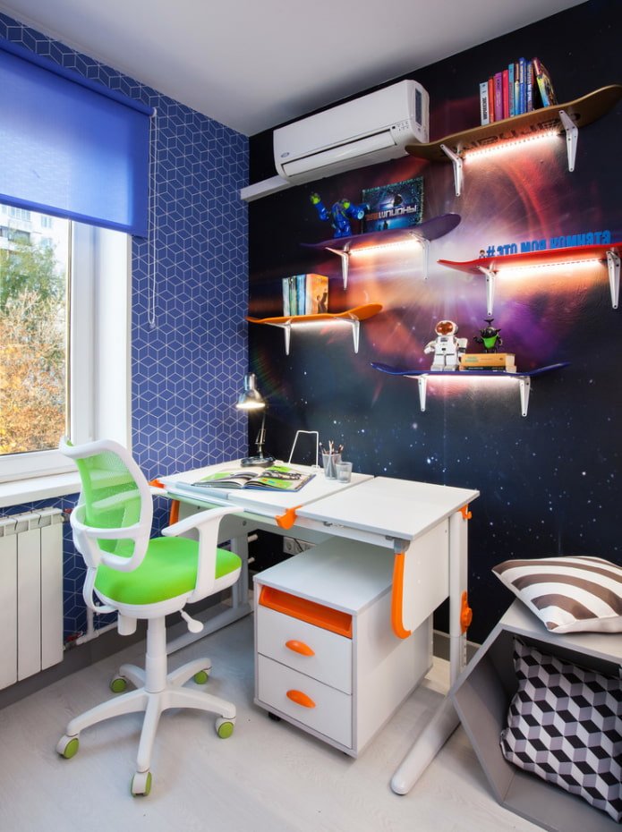 shelf design in the interior of the children's room