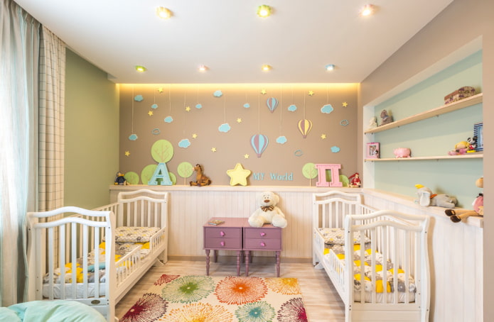shelves in a niche in the interior of a child's room