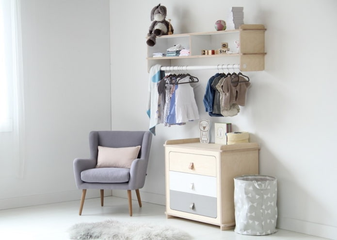 shelves for things in the interior of the nursery