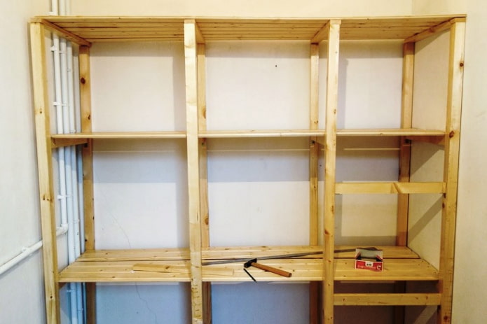 Wooden shelving