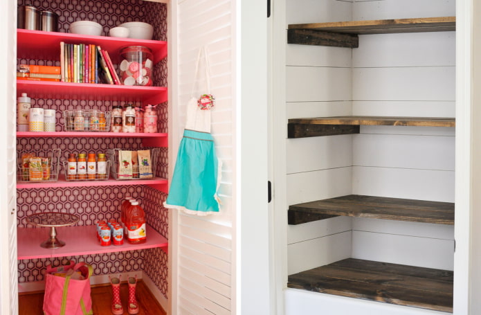 Shelves on the walls