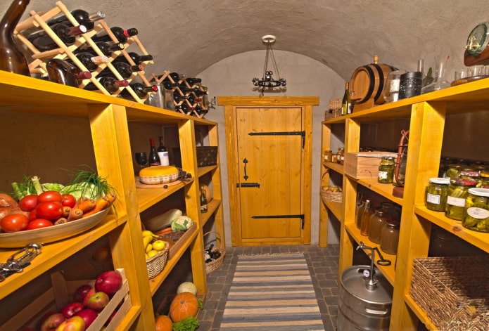 Shelves in the cellar