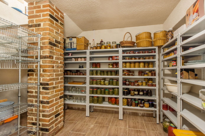 metal shelves