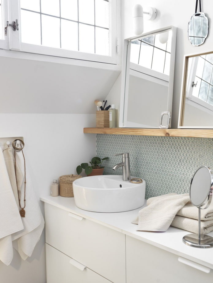 Beige wooden shelf