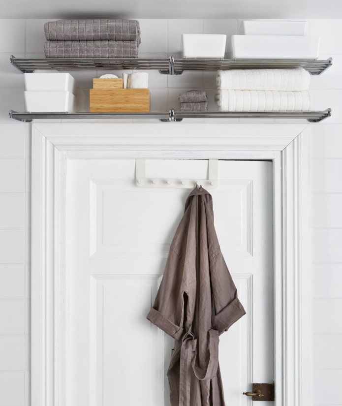 Two shelves above the door space