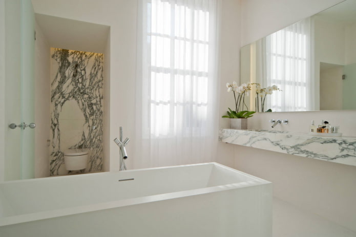 Shelf decorated in marble