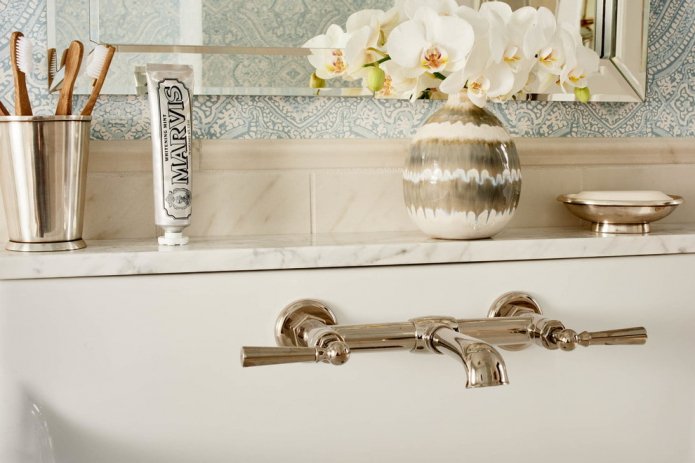 flowers in the bathroom