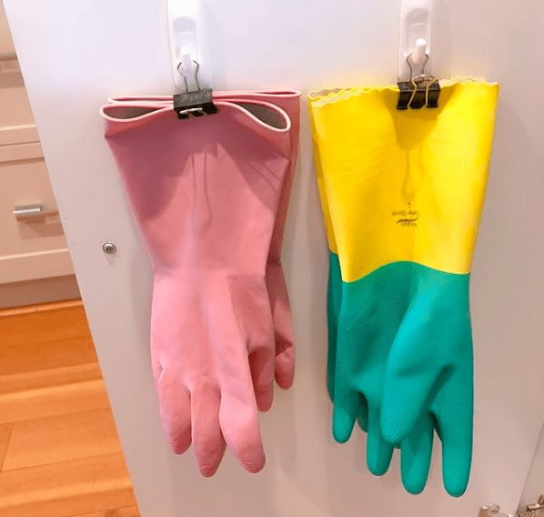gloves on clothespins