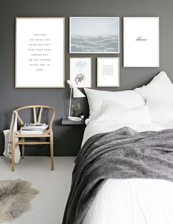 gray walls in the bedroom