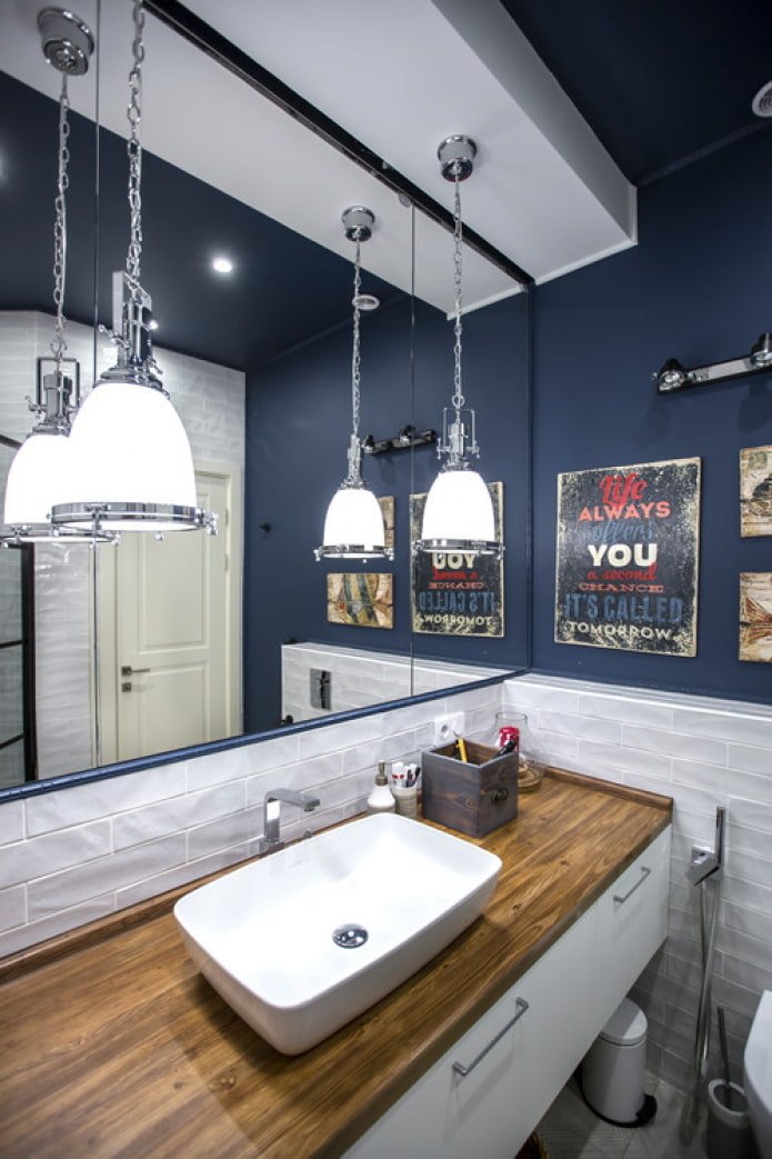 posters in the bathroom