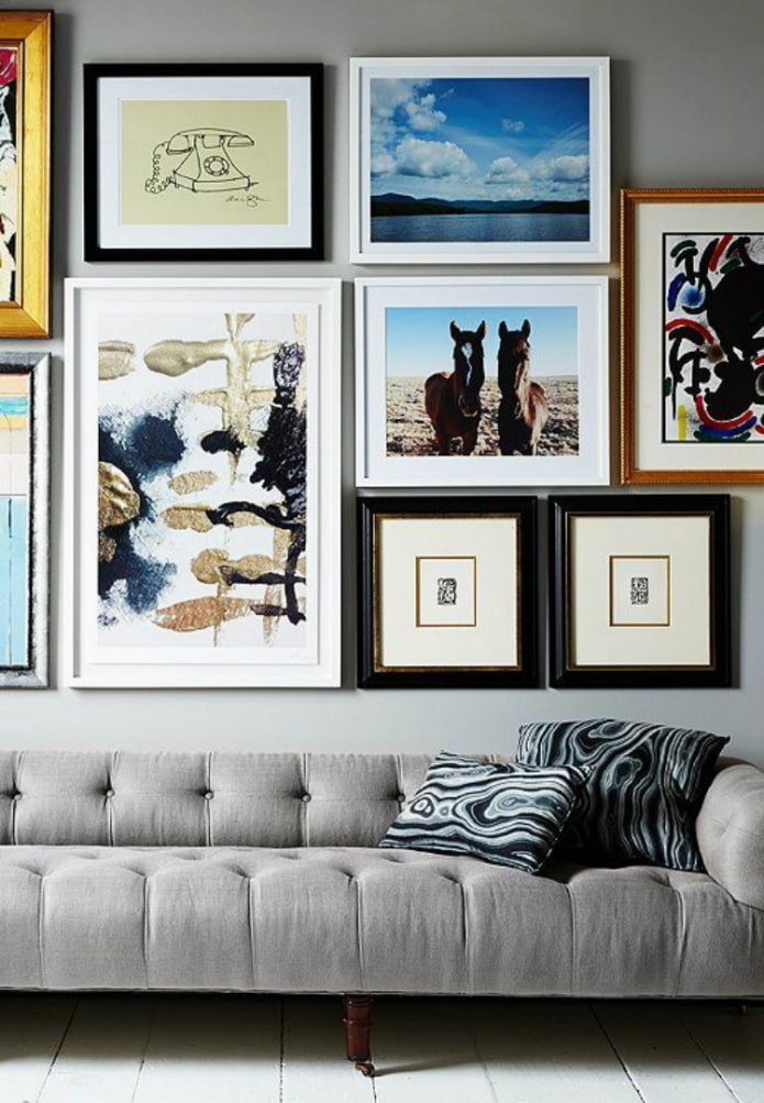 beautiful arrangement of paintings