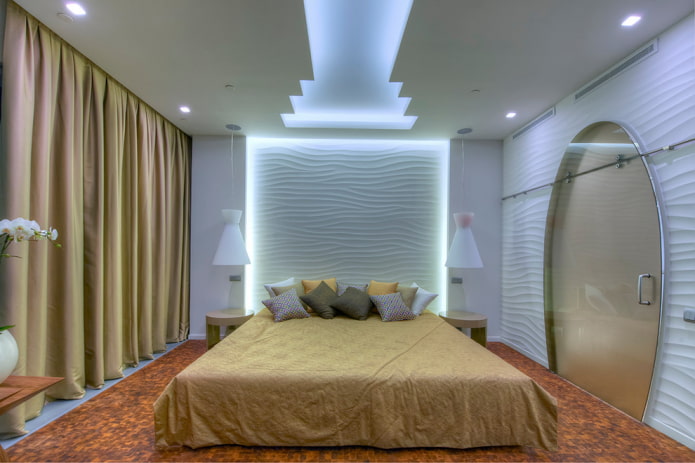 plasterboard construction with a niche for lighting