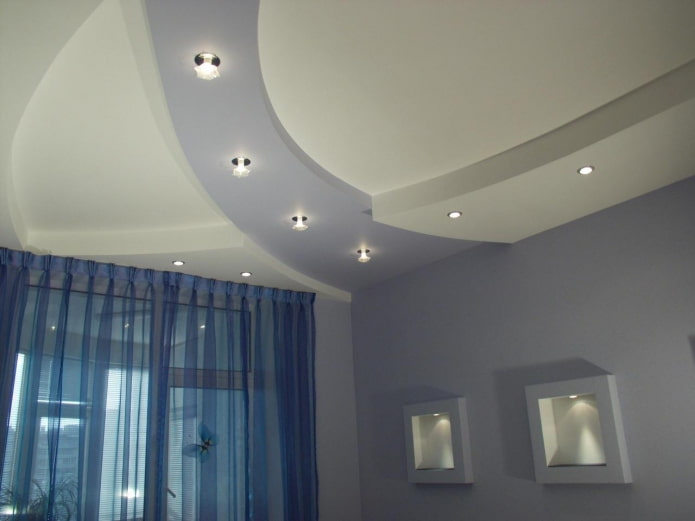 drywall construction with a combination of two colors