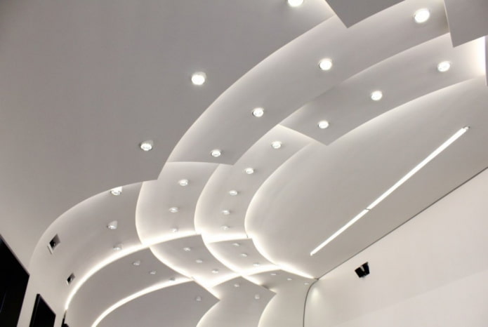 stepped plasterboard structure
