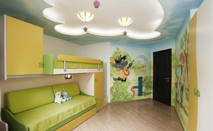 plasterboard construction in the children's room