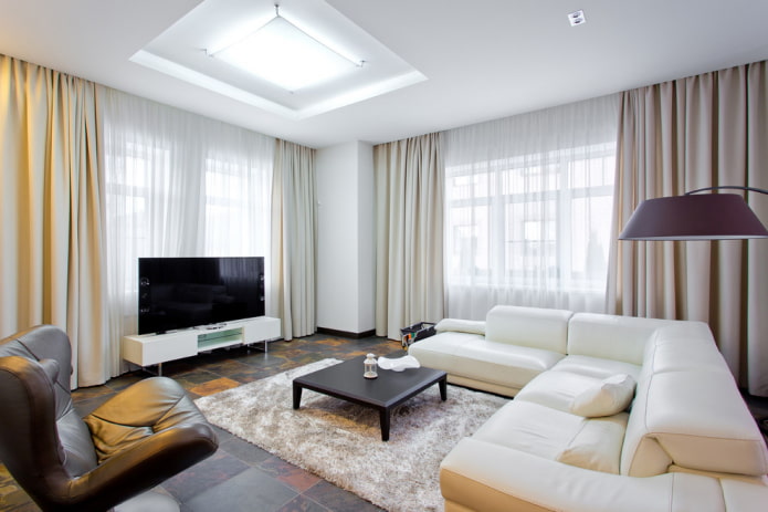 plasterboard structure with a chandelier