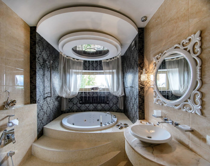 plasterboard constructions in the bathroom