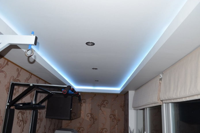 plasterboard construction on the balcony