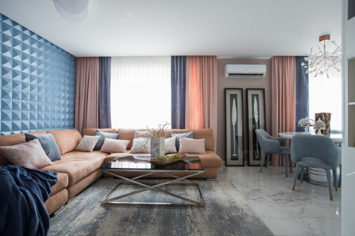 single-level plasterboard construction in the interior