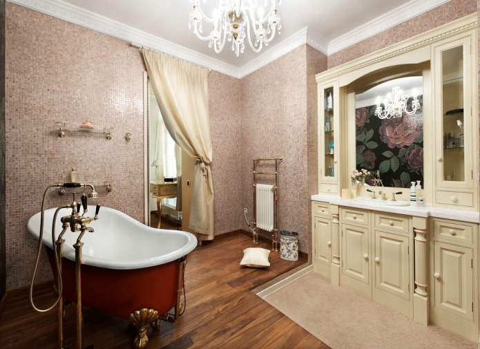 ceiling moldings in the bathroom