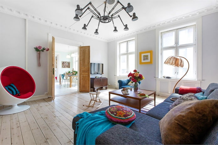 ceiling moldings in the Scandinavian style