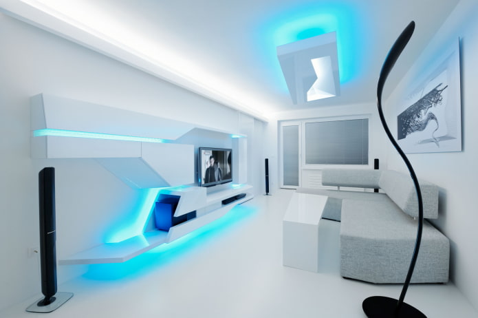 ceiling moldings in high-tech style