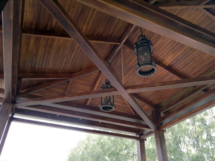lining in the design of the gazebo
