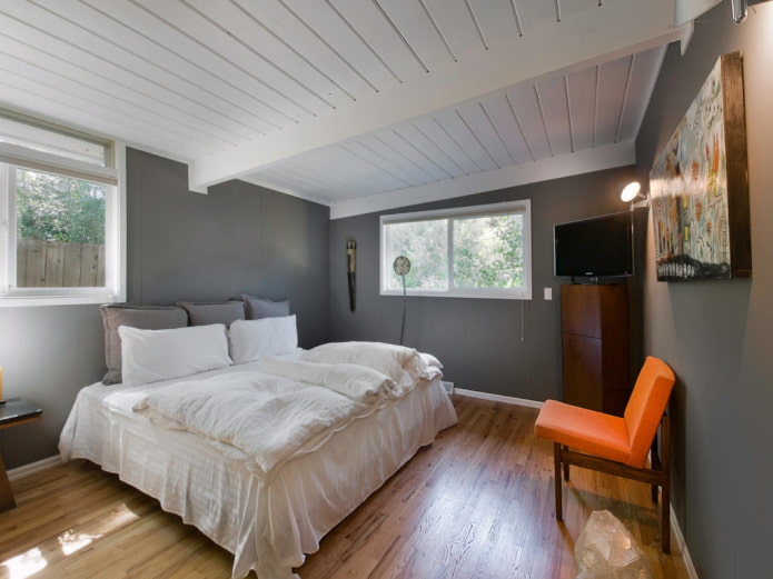 white ceiling paneling in the interior